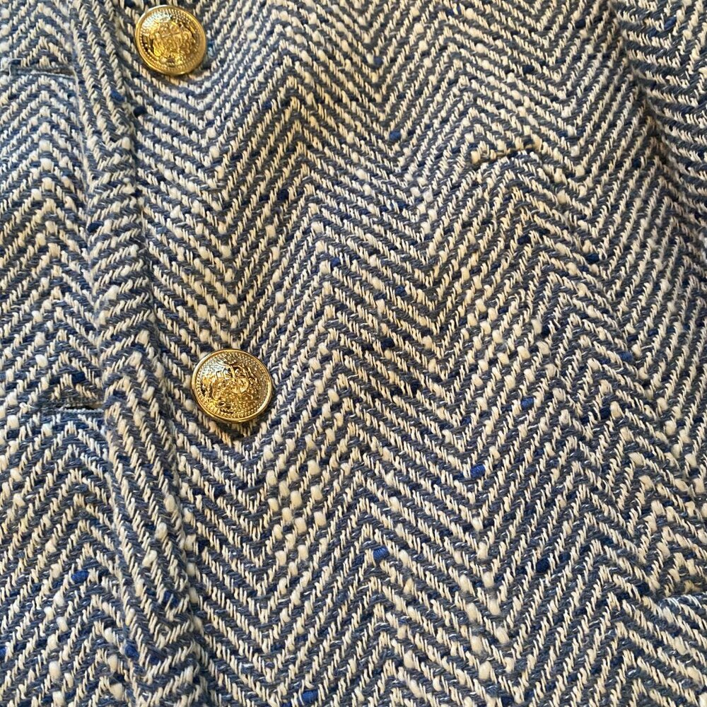 Zara Light Gray Herringbone Cropped Blazer - Picture 3 of 3